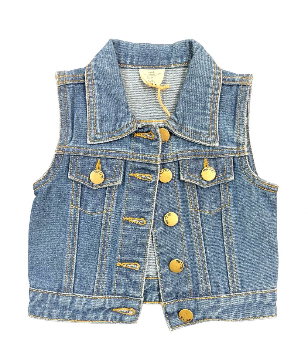 Fringe Back Denim Vest